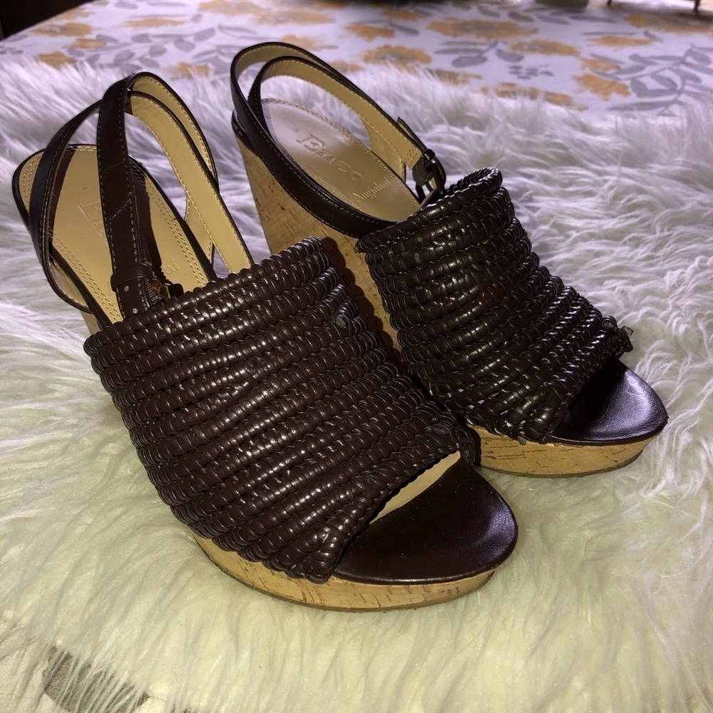 ENZO ANGIOLINI Cantone Designer cork Wedge Sandals Sz 8 - Picture 2 of 9